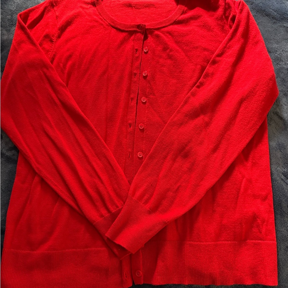 Elegant Red Women's Cardigan